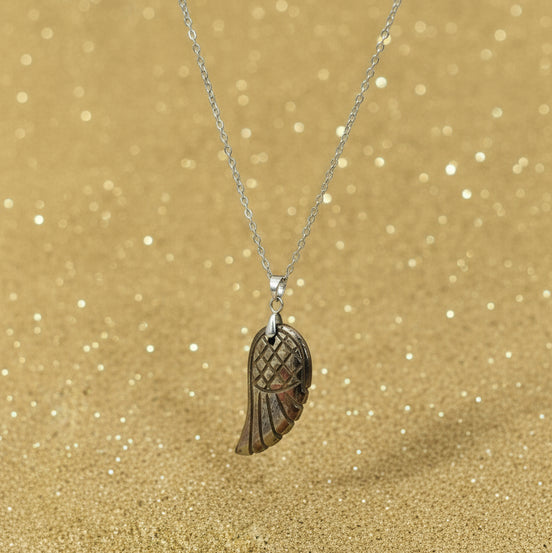 collier argenté pyrite