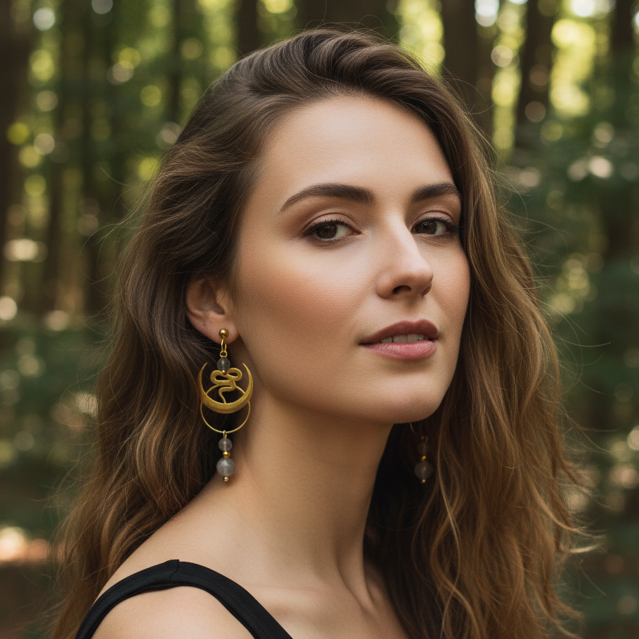 boucles d oreille originale serpent kundalini